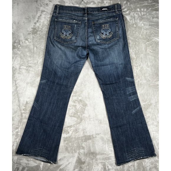 Rock & Republic Roth Flare Leg Blue Denim Jeans Med Wash Size 38x33 USA *picture - Picture 3 of 12